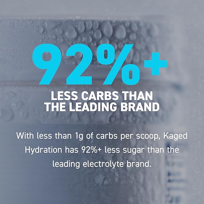 Kaged Hydration Electrolytes Powder | Glacier Grape | Hydra-Charge Sports Drink Mix | Pre, Post, Intra Workout | Low Carb, Vegan, Gluten Free | Supplements for Men & Women | 60 Servings