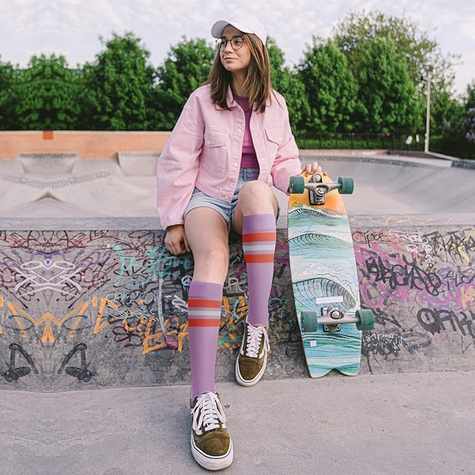 fenglaoda 8 Pairs Compression Socks for Men & Women 20-30 mmHg Knee High Nurse Pregnant Running Medical and Travel Athletic