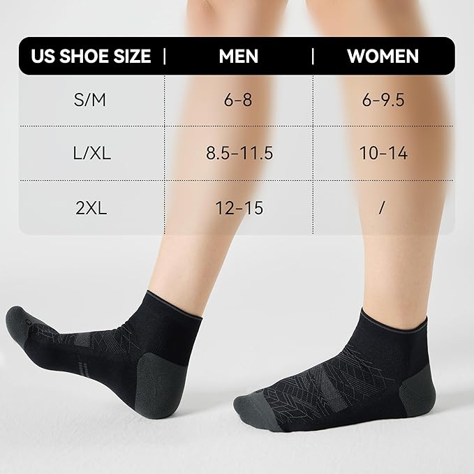 CS CELERSPORT 2/5 Pairs Ankle Compression Socks for Men and Women Running Athletic Socks