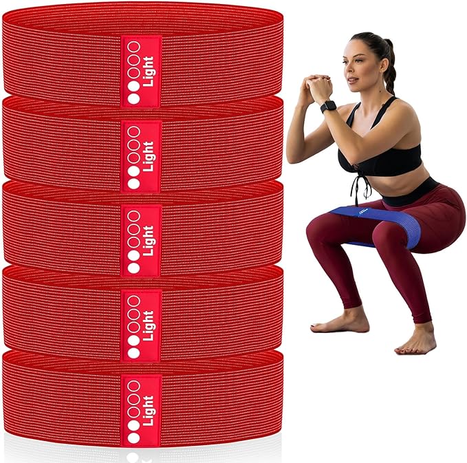Resistance Bands for Working Out - Exercise Bands Set with Workout Guide - Fabric Elastic Bands for Physical Therapy - Fitness Bands Ideal for Legs Hip Glute
