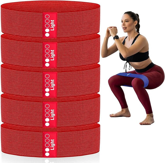 Resistance Bands for Working Out - Exercise Bands Set with Workout Guide - Fabric Elastic Bands for Physical Therapy - Fitness Bands Ideal for Legs Hip Glute