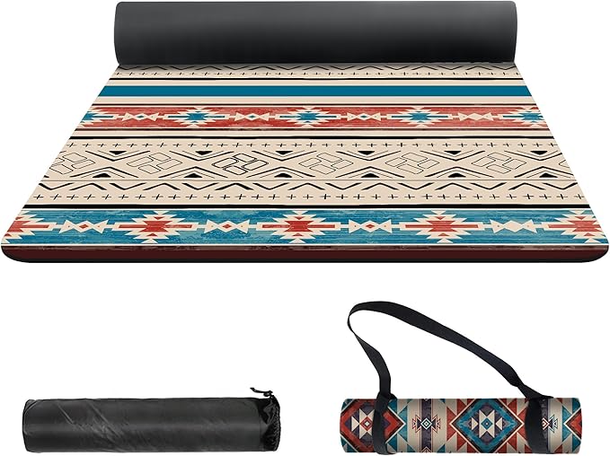 nuveti Yoga Mat Print Extra Thick TPE Non Slip Fitness Exercise Mat with Carrying Bag,72"x24" Extra Thick 6MM Exercise & Workout Mat for Yoga, Pilates Fitness and Floor Exercises