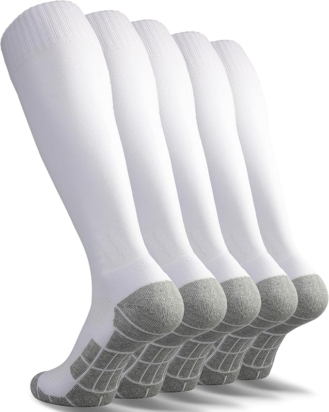 CWVLC Soccer Socks (1/3/5 pairs) Team Sport Knee High Socks for Adult Youth Kids