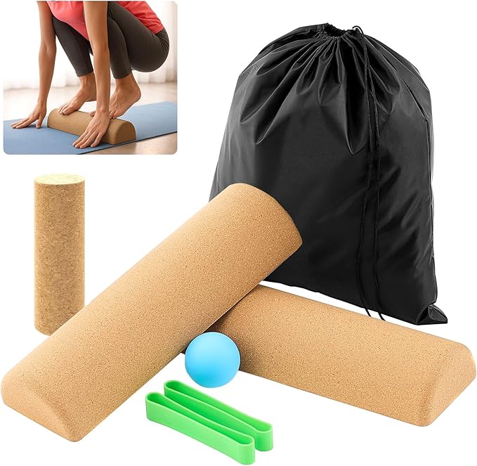 Soulchen Balance Board Trainer, Cork Foot Strengthener, Textured Natural Ankle Stability Trainer for Enhanced Foot Function, Balance Stability, Mobility Support, Improve Mobility and Prevent Falls