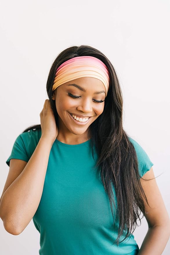 Maven Thread Workout Headbands for Women, 4 inch Thick Wide Non Slip Sweatbands, 2 Pack