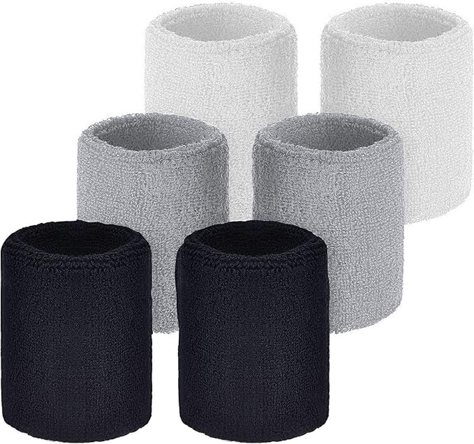 OutdoorEssentials Sweatbands & Wristbands - Wrist Sweat Bands Headbands for Men & Women - Multipack Terry Cloth Headbands or Wrist Bands for Working Out, Tennis, Basketball, Football, Gymnastics