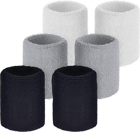 OutdoorEssentials Sweatbands & Wristbands - Wrist Sweat Bands Headbands for Men & Women - Multipack Terry Cloth Headbands or Wrist Bands for Working Out, Tennis, Basketball, Football, Gymnastics