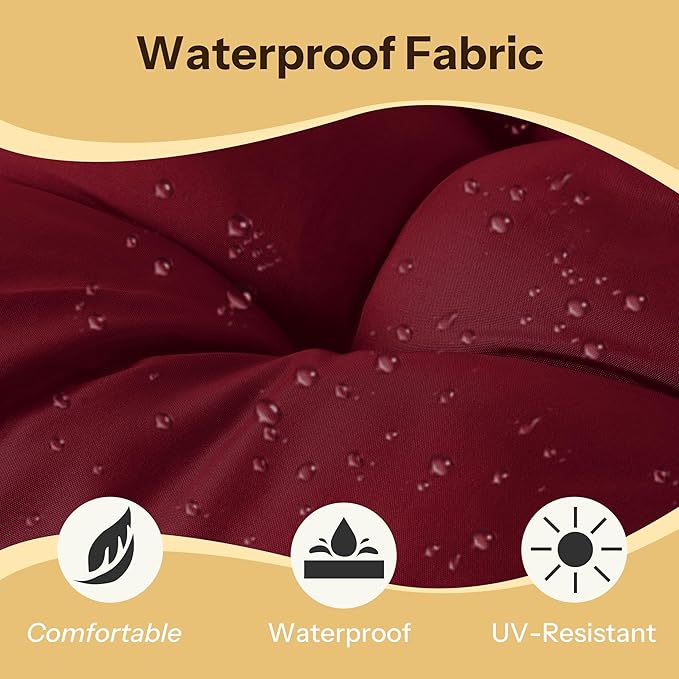 Waterproof Outdoor Bench Cushion 49"X20"X4" Comfortable Outdoor Chair Cushions Tufted Garden Bench Pad UV Resistant and Fade Resistant (1, Red)