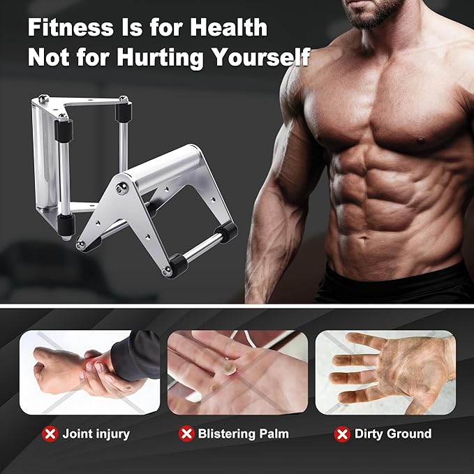 Push Up Bar - Heavy-Duty Stainless Steel Pushup Stands with Non-Slip Base, 660LB Capacity, Portable Home Gym Equipment for Strength Training & Floor Workouts