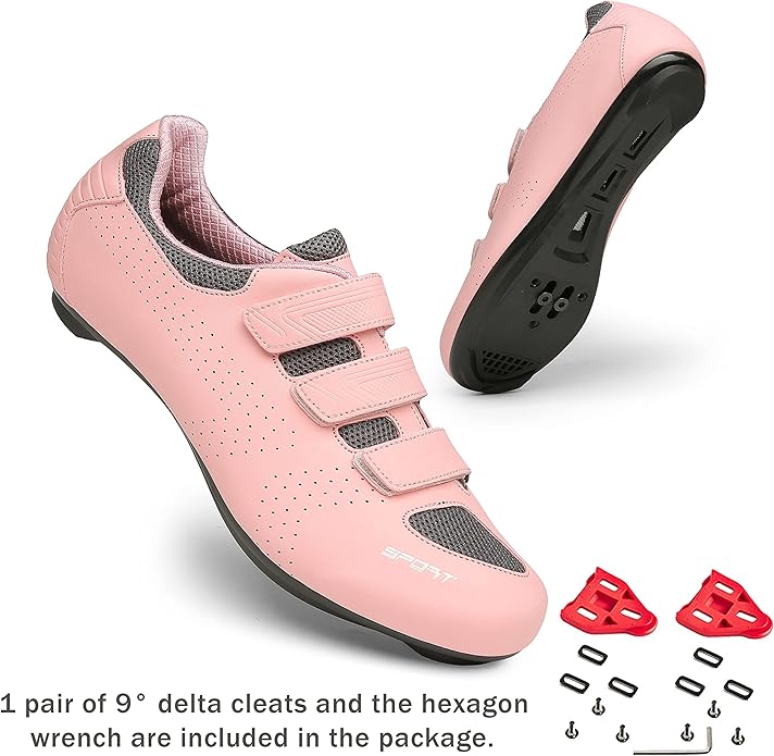 Honosuker Women's Cycling Shoes Delta-Compatible for Peloton Bike, Indoor & Road Cycling - Lightweight Spinning Shoes with Delta Cleats for Women