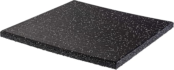 Genaflex Pro Heavy Duty Thick Rubber Gym Floor Tiles High Density Shock Absorbent Laminated Deadlift Mats - 1" Thick X 20" W X 20" L - 2.7 Sq. Ft.