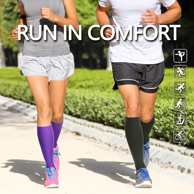 NEWZILL Medical Compression Socks for Women & Men Circulation 20-30 mmHg, Best Support for Running Athletic Cycling Nursing Travel Work and Fitness
