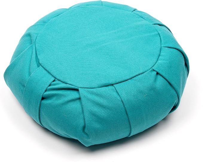 Myga Zafu Yoga Meditation Cushion with Washable Cover - Floor Cushion Pillow with Natural Buckwheat Filling - Soft Round Cotton Design for Meditating or Pranayama Exercises