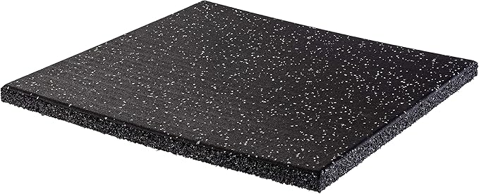 Genaflex Pro Heavy Duty Thick Rubber Gym Floor Tiles High Density Shock Absorbent Laminated Deadlift Mats - 1" Thick X 20" W X 20" L - 2.7 Sq. Ft.