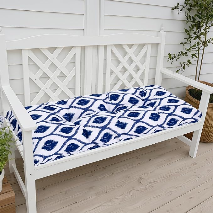 Outdoor Bench Cushion Waterproof, Tufted Bench Seat Cushion 36 x 15 Inch, Patio Wicker Indoor Seat Pads for Outside Garden Patio Balcony