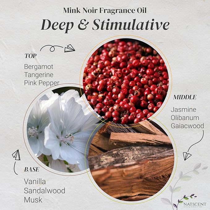 Mink Noir Essential Oils for Diffusers for Home, Nature-derived Vanilla Essential Oil, Long-Lasting & Family-Friendly Diffuser Oils Scents, IFRA Certified, Cold Air & Ultrasonic - 16 oz