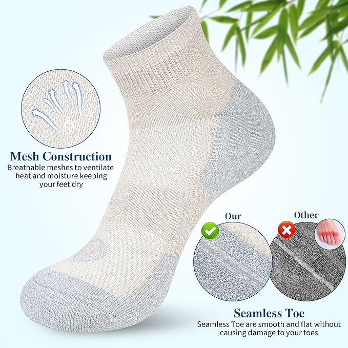 Diabetic Socks for Men,6 Pairs Ankle Mens Diabetic Socks,Diabetic Neuropathy Socks for Men 9-12