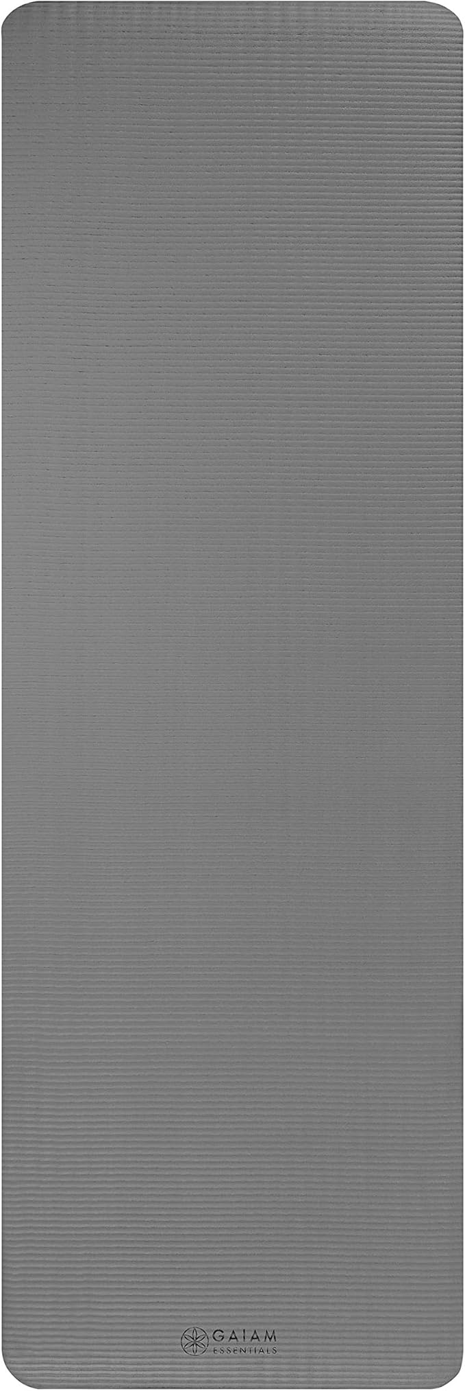 Gaiam Essentials Thick and Thin Yoga Mat Fitness & Exercise Mat with Easy-Cinch Carrier Strap