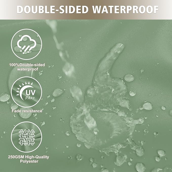 Outdoor Bench Cushion Waterproof 59"x18" – Fade-Resistant Patio Furniture Cushion with Ties for Loveseat, Porch Swing or Indoor Bench Replacement, Sage Green