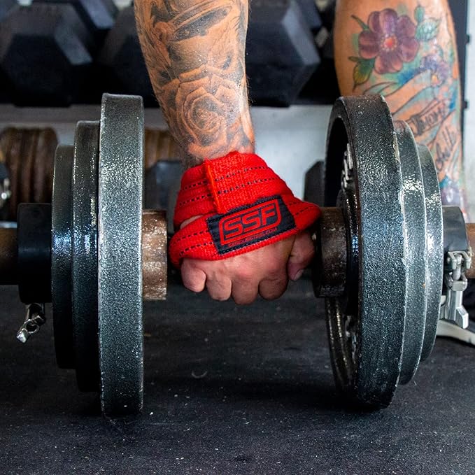 SERIOUS STEEL FITNESS Red Figure 8 Lifting Straps | Deadlift & Strongman Axle Straps - 3 Sizes