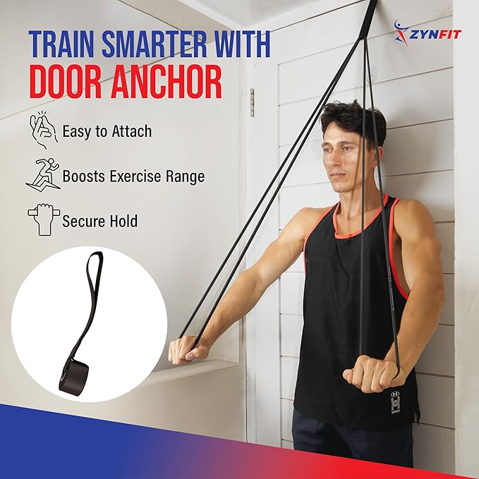 Resistance Bands, Set of 5 Pull Up Bands for Working Out for Men and Women, Exercise Bands for Physical Therapy, Strength Training, Workout Bands for Home Gym with Door Anchor & Workout Manual