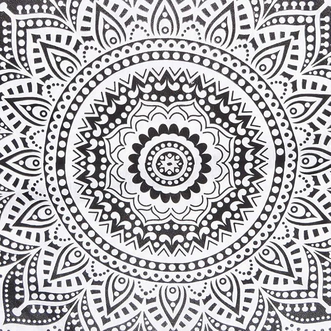 Eyes of India - Mandala Floor Pillow Cover Meditation Cushion Seating Throw Hippie Round Colorful Decorative Bohemian Indian Pouf Ottoman Handmade Cover ONLY (Ombre Black, 32" x 32")