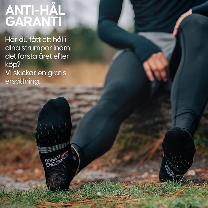 DANISH ENDURANCE Ultra-Comfort Ankle Running Socks - 3 or 5 Pack