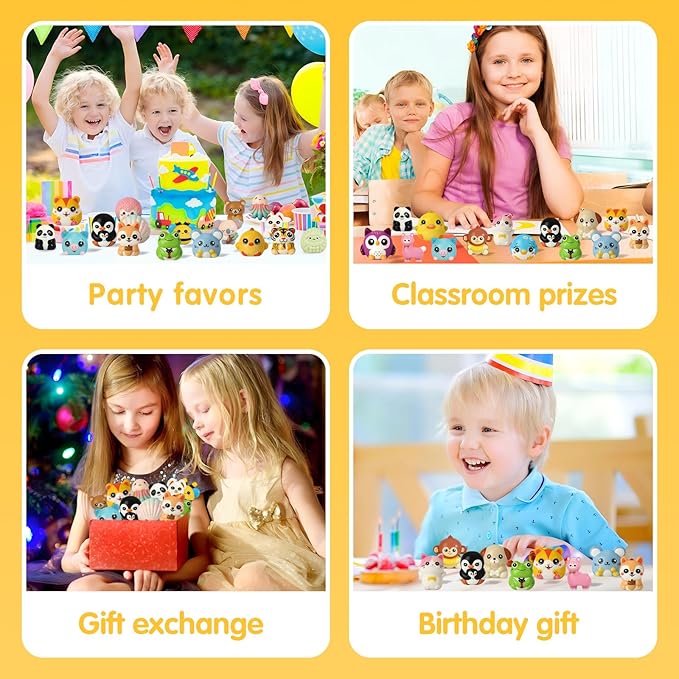 24 PCS Squishies for Kids Bulk - Party Favors 3-6,8-12 Prizes, and Rewards for School Classroom Treasure Box, Birthday Back-to-School Goodie Bags, Pinata Fillers Back to School Gifts