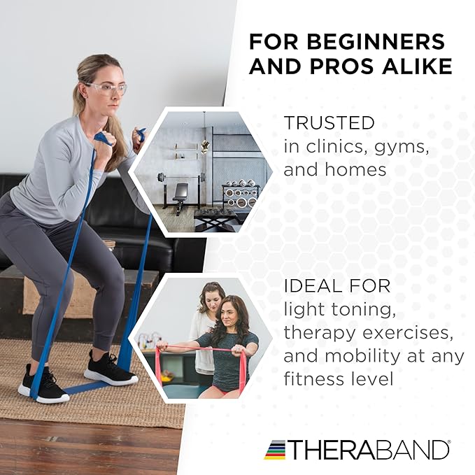 THERABAND Resistance Band, Black, Special Heavy, 50-Yard Roll, Latex Elastic Band for Exercise