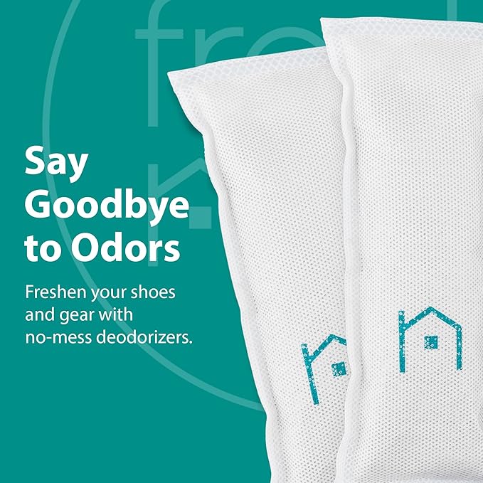 Shoe Deodorizer 4-Pack (8 Count) - Odor Eliminator, Air Freshener, Smell Absorber, Scent Remover for Shoes, Gym Bags, Soccer Cleats, Closets, Pet Area, Reusable - Shoe Deodorant