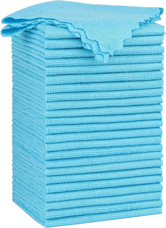 Orighty Cleaning Cloths 12x12 inch, Pack of 24, Highly Absorbent Microfiber Cleaning Supplies, Lint Free Cloths for Multiple-use, Powerful Cleaning Rags for House, Kitchen, Car Care (Blue)