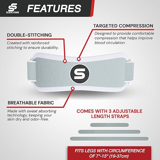 Sleeve Stars Swedish Brand Patellar Tendon Support Strap for Women & Men Effective Osgood Schlatter Knee Brace Youth & Kids Knee Brace with 3 Adjustable Length fits 7"-15" (Single/Mint Green/Kids)