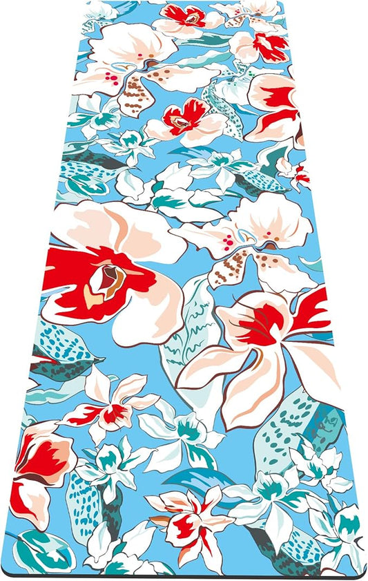 nuveti Yoga Mat Print Extra Thick TPE Non Slip Fitness Exercise Mat with Carrying Bag,72"x24" Extra Thick 6MM Exercise & Workout Mat for Yoga, Pilates Fitness and Floor Exercises