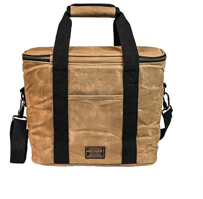 Waxed Canvas Insulated 18L Soft-Sided Cooler for Camping, Beach, Tailgailting, BBQ, Weekend Trips - Great as Lunch Cooler and Mens Lunch Bags for Work or Lunch Bag