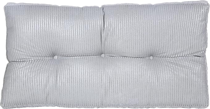 Klear Vu The Gripper Omega Non-Slip Tufted Bench Cushion for Indoor Furniture, Entryway Storage, Bay Window, 27 Inches, Chenille Gray