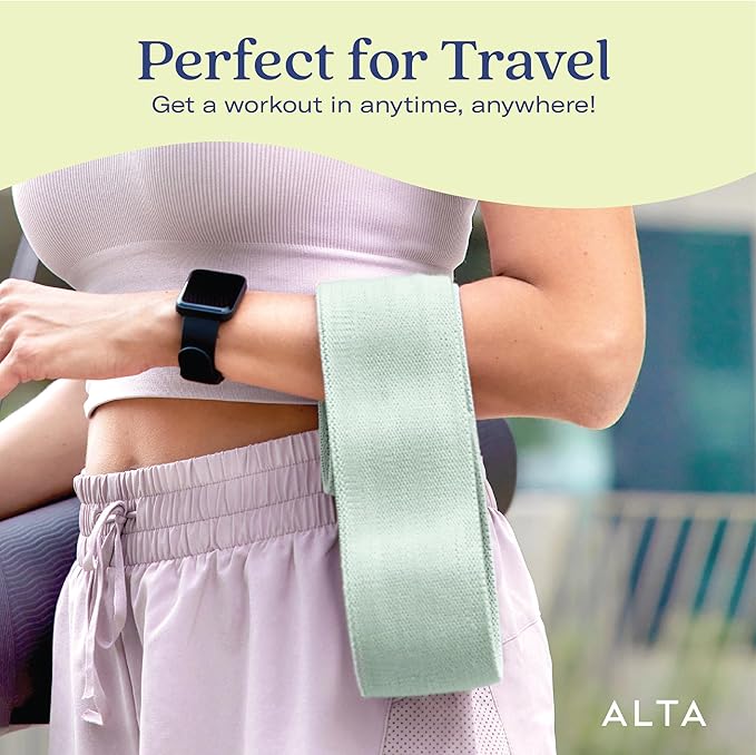 ALTA Booty Bands for Women - Premium Non-Slip Fabric Resistance Bands for Working Out - Cloth Resistance Bands for Legs, Fabric Exercise Bands, Leg Bands for Working Out Women, Looped Hip Bands Set