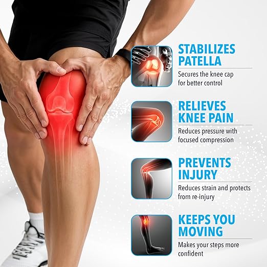 FORTHIQ Knee Brace - Patella Band 2-Pack for Knee, Support, Breathable, Adjustable, and Lightweight, Sport-Compatible, Black