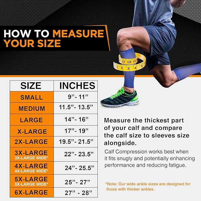 Doc Miller Compression Calf Sleeve for Men & Women, Premium Medical Grade, 15-20mmHg Graduated Support for Running, Calf Tear, Shin Splints, Knee High, Calf Sleeves, 1 Pair