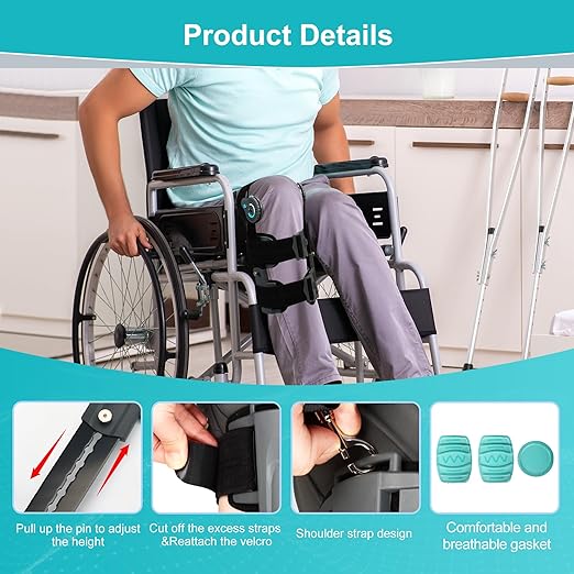 ROM Knee Brace Hinged Knee Brace for Recovery Stabilization,ACL,MCL and PCL Injury Post Op Immobilizer Adjustable Orthopedic Support Stabilizer After Surgery Leg Brace For Left and Right