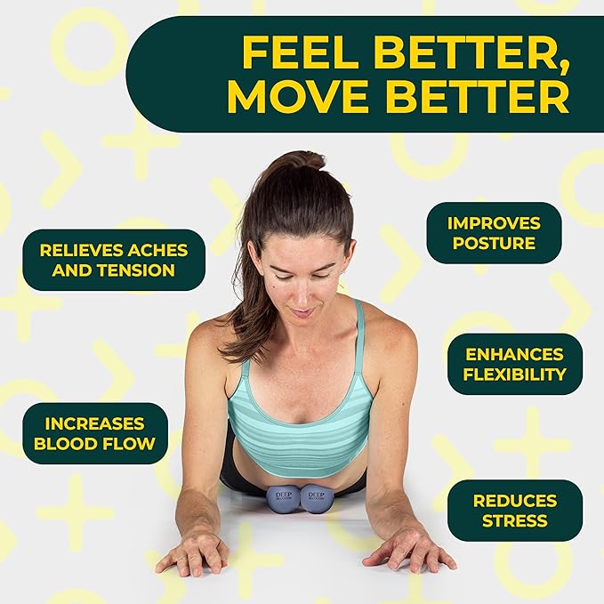 Very Firm Yoga Deep Tissue Massage Ball Set – Myofascial Release Balls for Feet, Back, Neck, Legs & Arms – Trigger Point & Mobility Therapy (2-Pack)