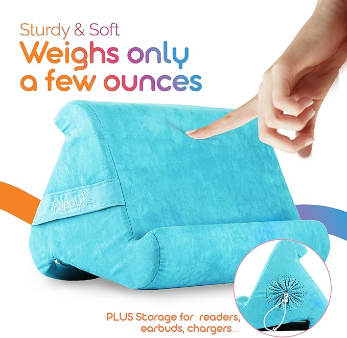 Flippy Tablet Pillow Stand - Cushion Tablet Stand & Holder, Bed Support for Lap and Desk, Compatible with Phone & Book Reading: Kindle, iPad Pro, iPhone & Samsung - I Wanna Go to Miami