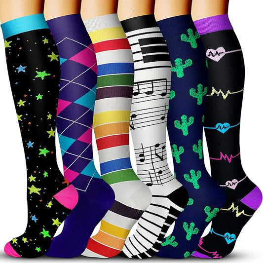 Compression Socks for Women & Men 15-20 mmHg, Best for Medical, Nursing, Running, Athletic, Varicose Veins, Travel