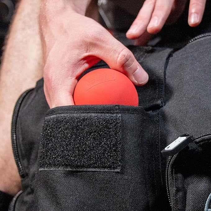 SERIOUS STEEL FITNESS Massage Ball - Deep Tissue Muscle Knot Release Tool - Back, Legs, Shoulders, and More (Red Lacrosse Ball)