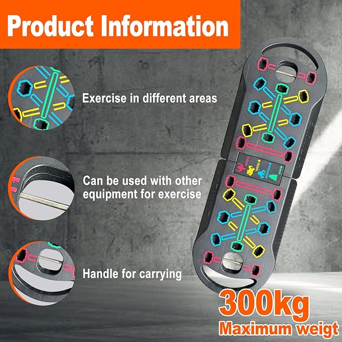 HOTWAVE Portable Exercise Equipment with 16 Gym Accessories.20 in 1 Push Up Board Fitness,Resistance Bands with Ab Roller Wheel,Full Body Workout at Home