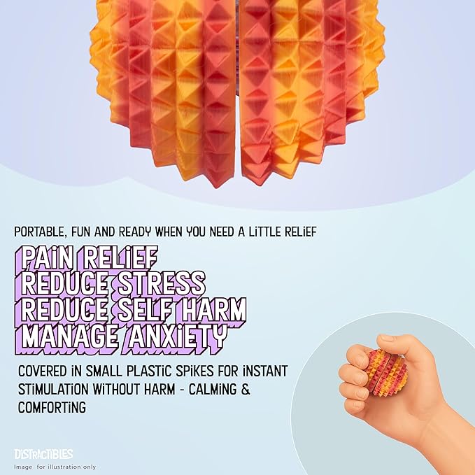 Round Spiked Sensory Fidget Clicker, Tactile Stimming Device with Mechanical Clicky Switches, Lanyard Attachment, Ideal for Pain Stim, ADHD, Autism & Stress Relief (NEON NOVA, Medium)