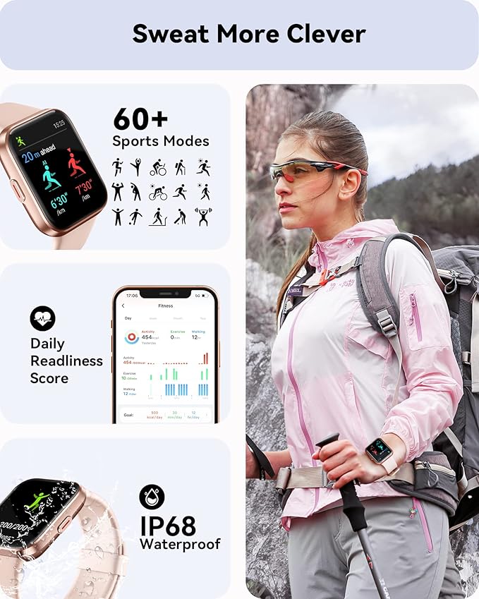 ENOMIR Smart Watches for Women, Fitness Watch for iPhone/Samsung/Android (Answer/Make Call& Alexa Built-in), Activity Trackers with 100 Sports &5ATM, Smartwatches with Heart Rate SpO2 Sleep Monitor