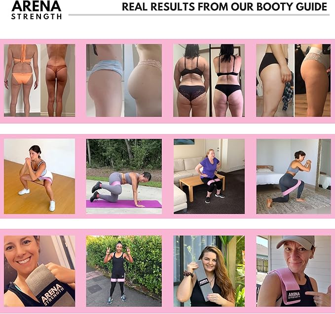 Arena Strength Fabric Booty Bands - Fabric Exercise Bands for Legs and Butt | Fabric Resistance Bands | Hip Resistance Bands with Workout Guide and Carry Case