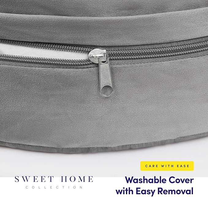 Meditation Cushion Bolster Pillow for Restorative Yoga – Supportive Cushion for Meditation, Pilates, and Relaxation – Filled with Buckwheat Hulls - Removable Cover