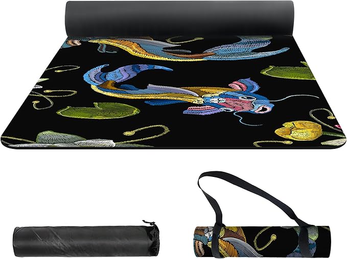 nuveti Yoga Mat Print Extra Thick TPE Non Slip Fitness Exercise Mat with Carrying Bag,72"x24" Extra Thick 6MM Exercise & Workout Mat for Yoga, Pilates Fitness and Floor Exercises