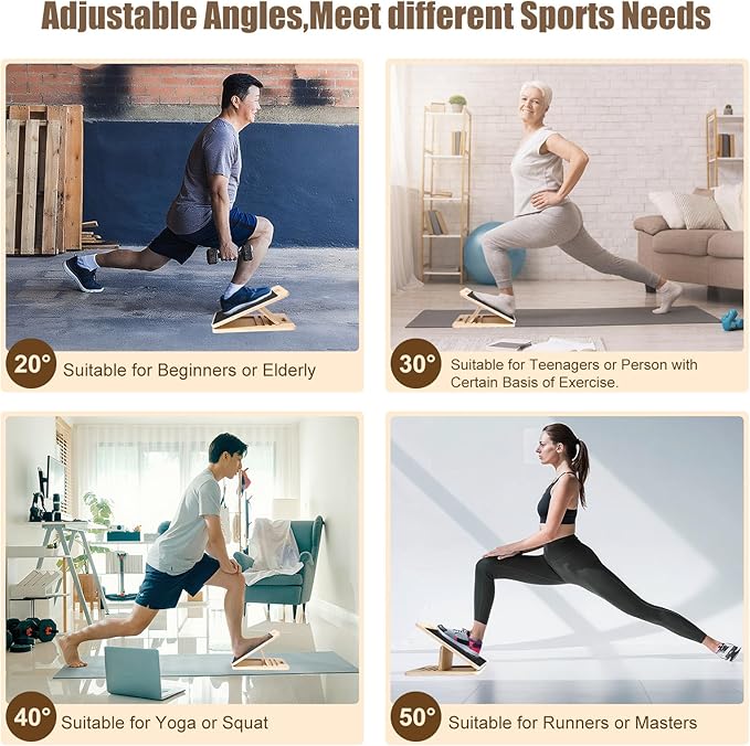 Balance Board for Adults-Anti-Slip Wobble Slant Board for Physical Therapy,Office Balance Beam,Core Strength Trainer-Wooden Rocker Board